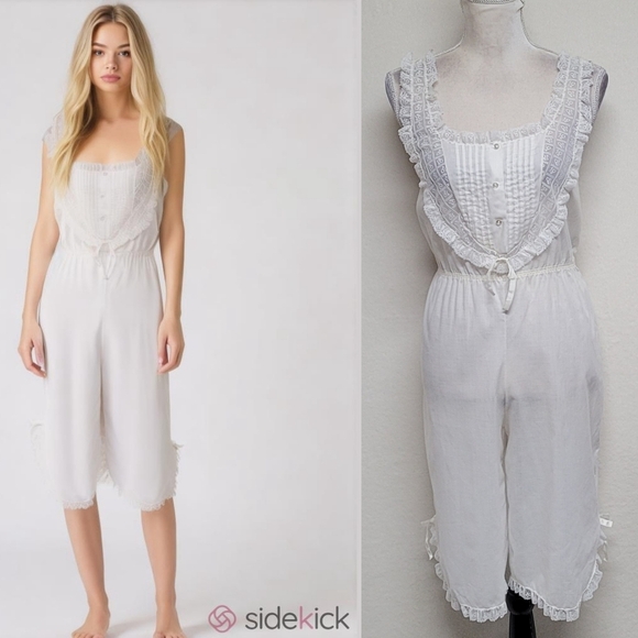 Vintage Pants - Vintage Henson Kickernick White Lace Edwardian Style Bloomers Knickers Bloomers